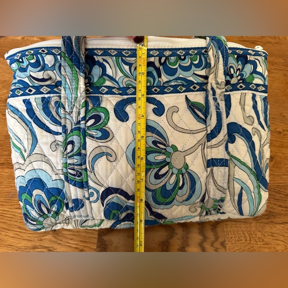 Vera Bradley Little Betsy Blue and Green Patterned Tote Bag - Picture 12 of 13